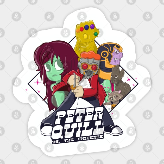 Peter Quill vs The Universe Sticker by DoodleDoc